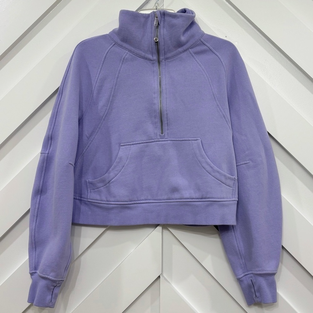 Lululemon Scuba Oversized Funnel Neck Half Zip Size XS/S In Lilac Smoke